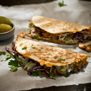 pulled chicken quesadilla