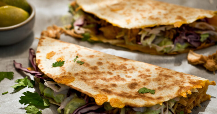 Cheesy Pulled Chicken Quesadillas